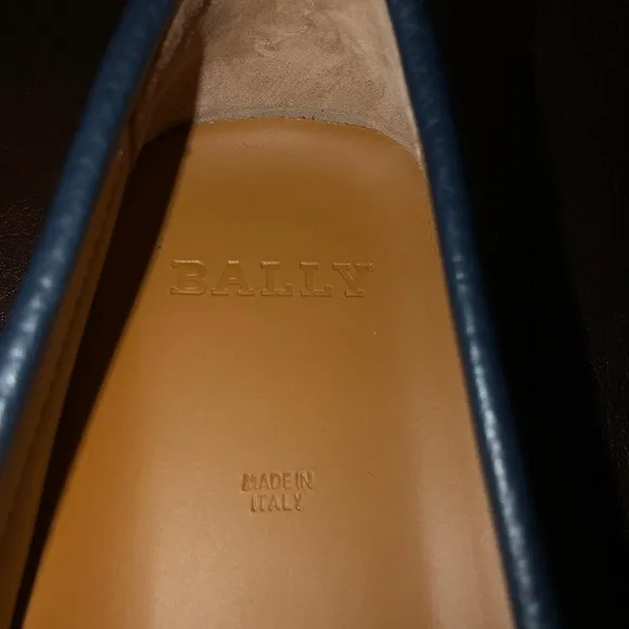 🆕 BALLY Blue Drulio Leather Loafers NAVY size 10