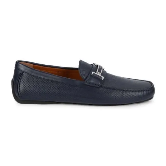 🆕 BALLY Blue Drulio Leather Loafers NAVY size 10