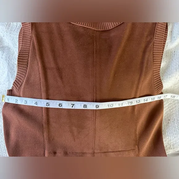 🤎 NEW New York &amp; company sleeveless brown stretch bodycon panel dress L