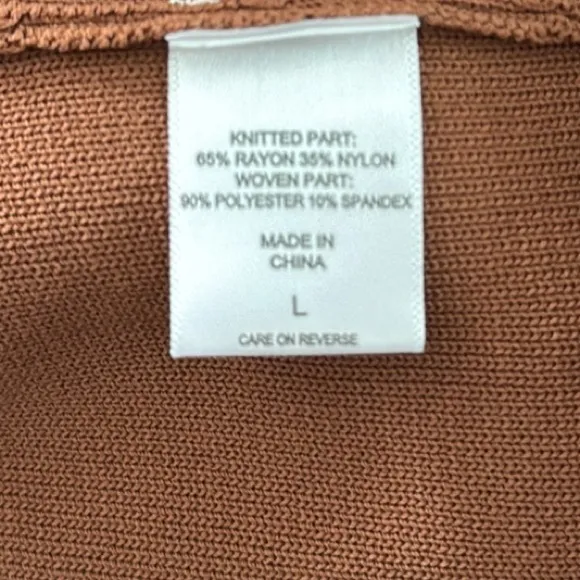 🤎 NEW New York &amp; company sleeveless brown stretch bodycon panel dress L
