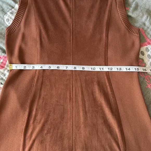 🤎 NEW New York &amp; company sleeveless brown stretch bodycon panel dress L