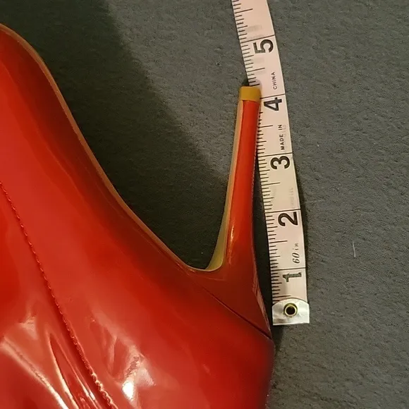 ❤️ NWOB PATENT LEATHER RED THIGH HIGH BOOTS SIZE 11
