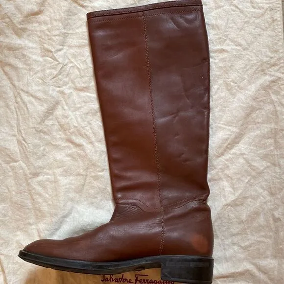 💛 Salvatore Ferragamo Brown Leather Boots
