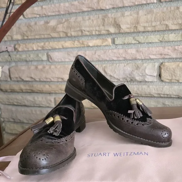 🐢 Stuart Weitzman Guything Tassel Wingtip Loafers Size 7