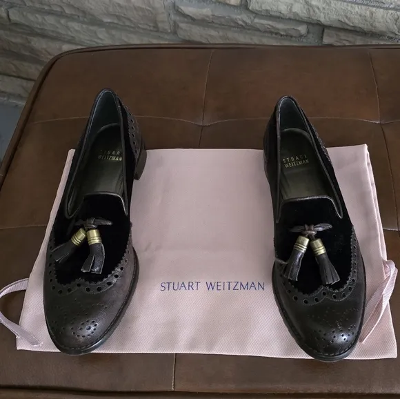 🐢 Stuart Weitzman Guything Tassel Wingtip Loafers Size 7