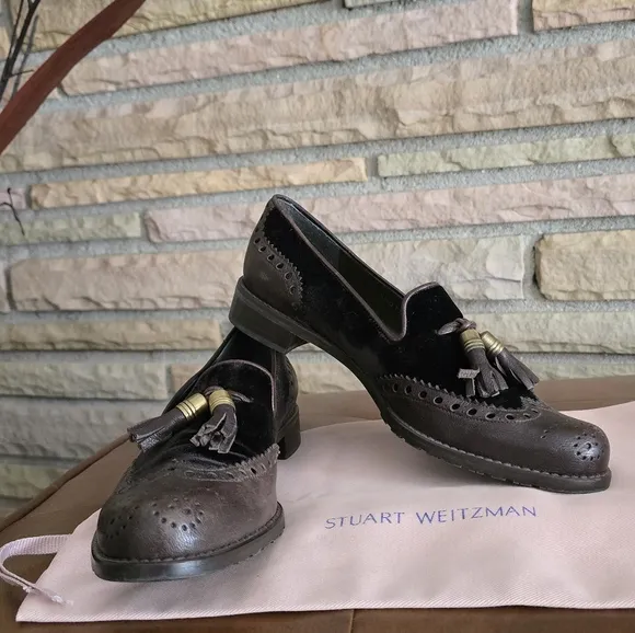 🐢 Stuart Weitzman Guything Tassel Wingtip Loafers Size 7