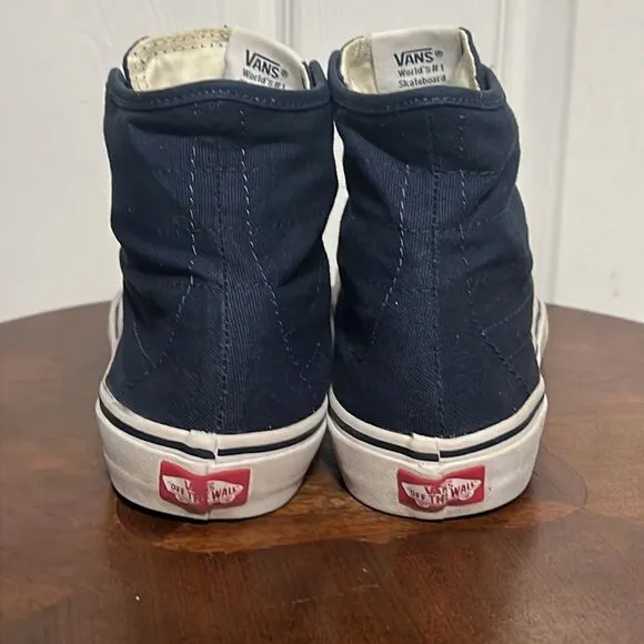🔥🔥 VANS OLD SKOOL SK8 Hi Canvas Navy Sneakers - Men 8 / Women 9.5 - EXCELLENT
