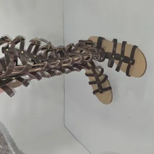 0288 Modern Rebel Arisong Brown Leather Strappy Gladiator Sandals Size 8