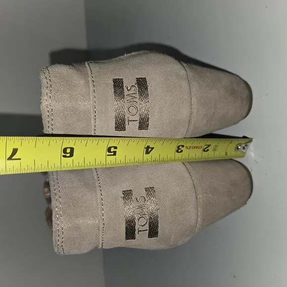 036 TOMS Desert Pull-On Lace Up Geige Suede Wedge Heel Ankle Boots Size 9.5W