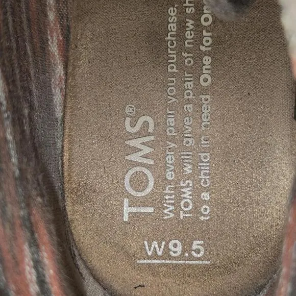 036 TOMS Desert Pull-On Lace Up Geige Suede Wedge Heel Ankle Boots Size 9.5W