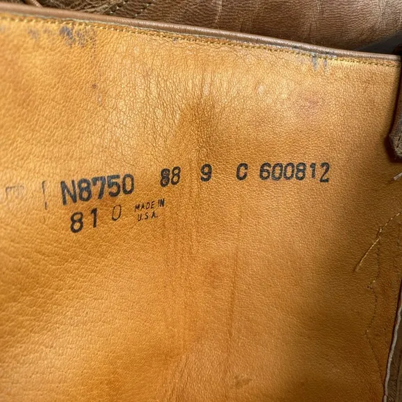 1883 By Lucchese Riding Boots Tall Brown Zip N8750 Size 9 Run Small Please Read