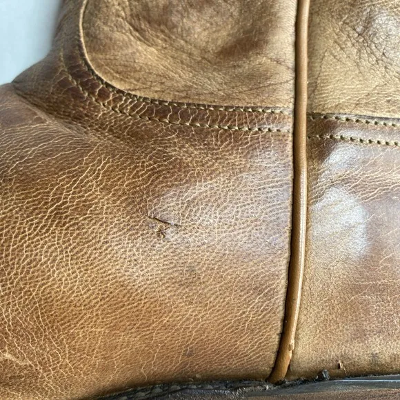 1883 By Lucchese Riding Boots Tall Brown Zip N8750 Size 9 Run Small Please Read