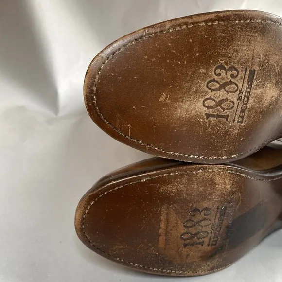 1883 By Lucchese Riding Boots Tall Brown Zip N8750 Size 9 Run Small Please Read
