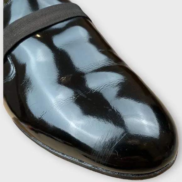 $195 Bally Men's 8 M Tuxedo Loafers Slip On Black Leather Fashion II France