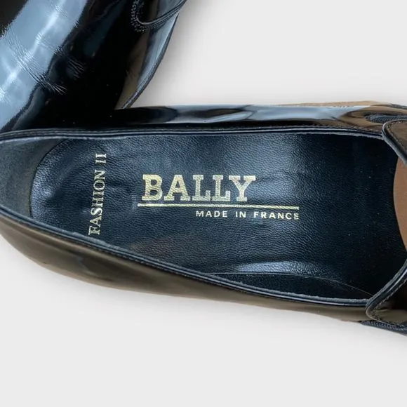 $195 Bally Men's 8 M Tuxedo Loafers Slip On Black Leather Fashion II France