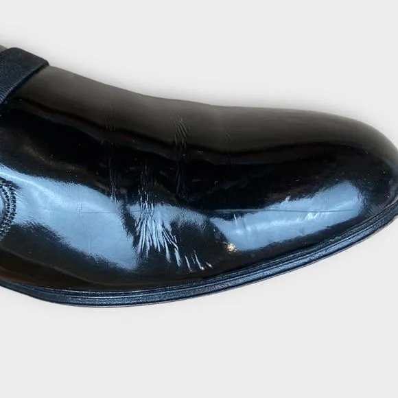 $195 Bally Men's 8 M Tuxedo Loafers Slip On Black Leather Fashion II France