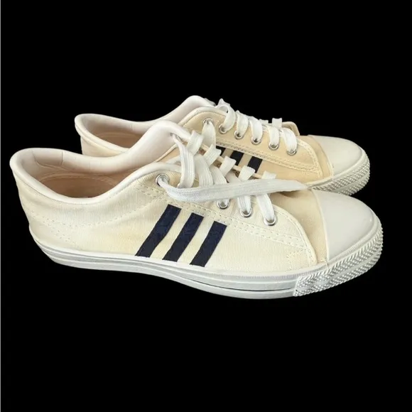 1970'S VINTAGE MEN'S MATT ANDREWS CANVAS BLUE STRIPE SNEAKERS SIZE 10 EXCELLENT