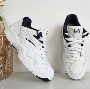 1996 LA Gear Women’s White Workout Walking Trainers Split Leather Sneakers 7.5