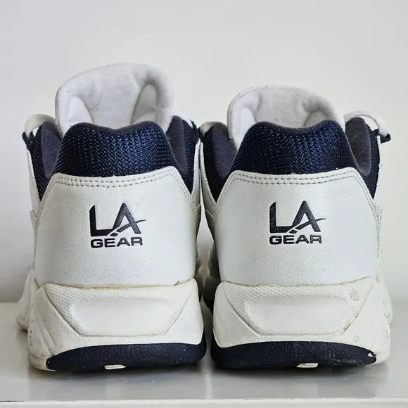 1996 LA Gear Women’s White Workout Walking Trainers Split Leather Sneakers 7.5
