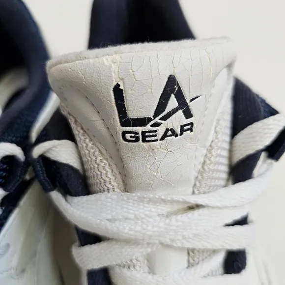 1996 LA Gear Women’s White Workout Walking Trainers Split Leather Sneakers 7.5