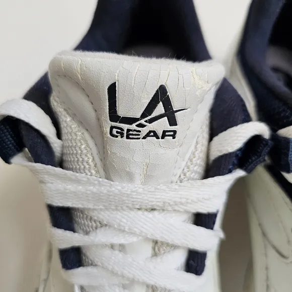 1996 LA Gear Women’s White Workout Walking Trainers Split Leather Sneakers 7.5