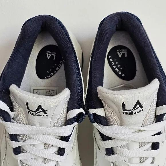1996 LA Gear Women’s White Workout Walking Trainers Split Leather Sneakers 7.5