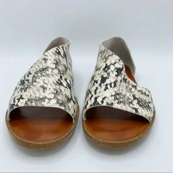 1.State Celvin Slide D'Orsay Flat Slip-On Sandals Roccia Snake Print Leather