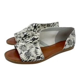 1.State Celvin Slide D'Orsay Flat Slip-On Sandals Roccia Snake Print Leather