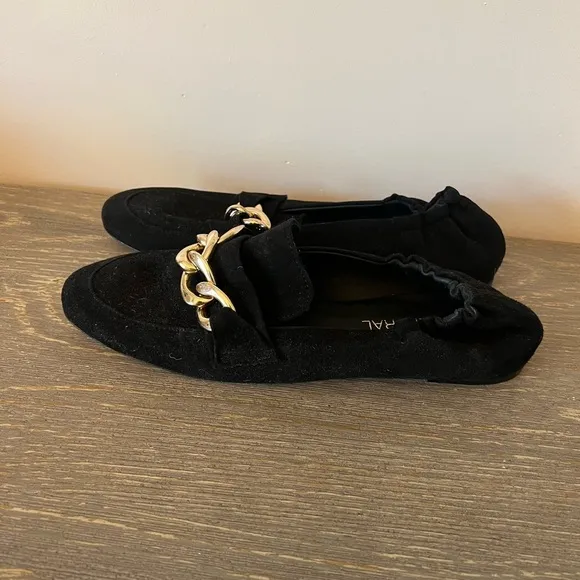 275 Central Black Suede Claudia Slip On Ballet Loafers