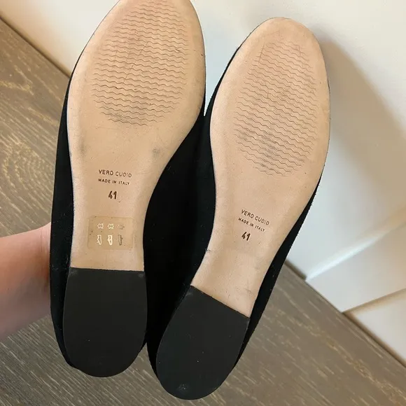 275 Central Black Suede Claudia Slip On Ballet Loafers