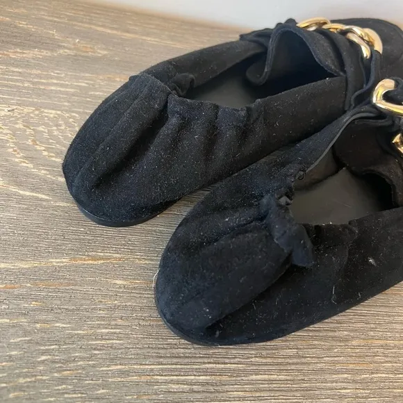 275 Central Black Suede Claudia Slip On Ballet Loafers