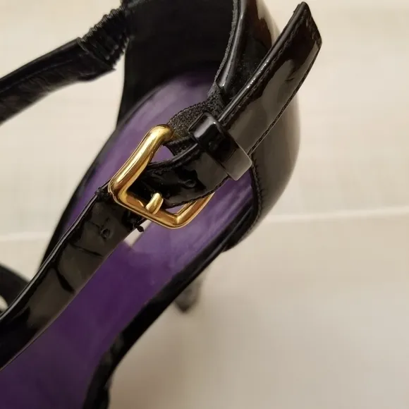 {37.5} Miu Miu Prada Black Strappy Leather Sandal