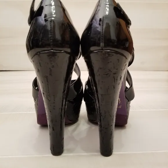 {37.5} Miu Miu Prada Black Strappy Leather Sandal