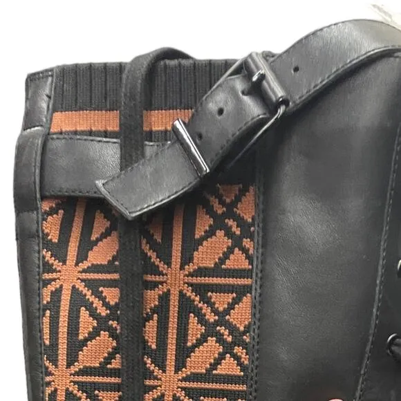6.5 NWT Antonio Melani Dukees Lug Sole Tall Combat Boots 20th Anniversary Print