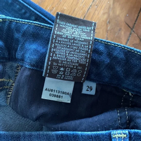 7 For All Mankind The High Waist Ankle Skinny Jeans Women’s Blue Denim Size 29