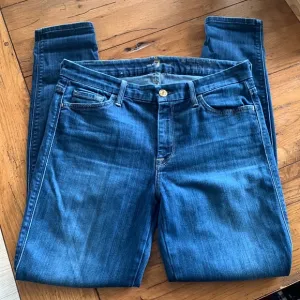 7 For All Mankind The High Waist Ankle Skinny Jeans Women’s Blue Denim Size 29