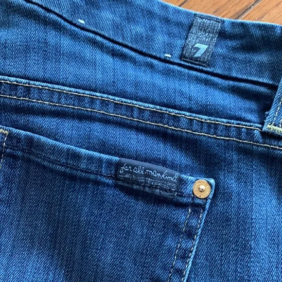 7 For All Mankind The High Waist Ankle Skinny Jeans Women’s Blue Denim Size 29