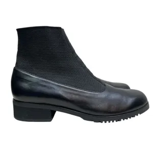 81st &amp; Park Womens Boots Black Leather Stretch Gore Sock Block‎ Heel Size 7.5M