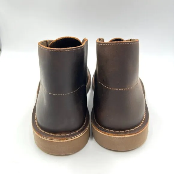 8W 8 WIDE WIDTH Clarks Mens Bushacre 2 Brown Leather Desert Chukka Boots Shoes