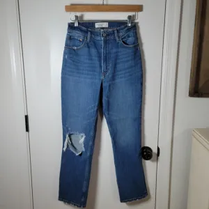 Abercrombie &amp; Fitch Curve Love Ankle Straight Ultra High Rise Jeans Size 26/2