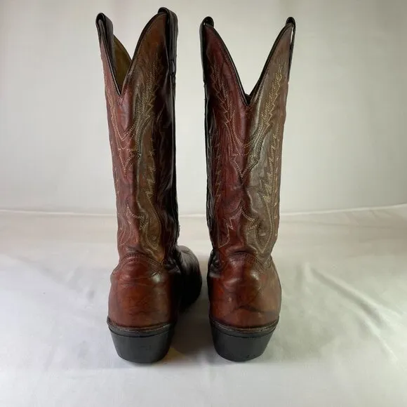 Abilene Men's Size 9D Cowboy Western Boots Brown Leather Vibram Sole