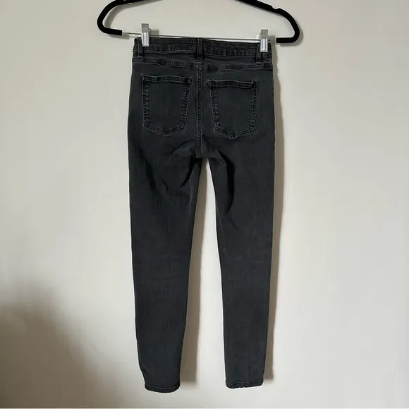 Acne Studios Skin 5 Skinny Jeans In Used Black Ankle Cropped Jeans Size 25