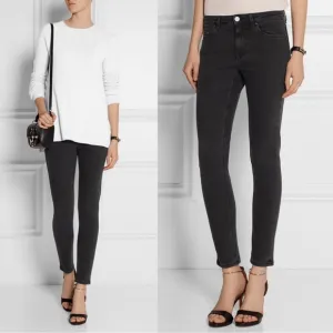 Acne Studios • Skin 5 skinny jeans Used Black faded denim mid rise ankle cropped