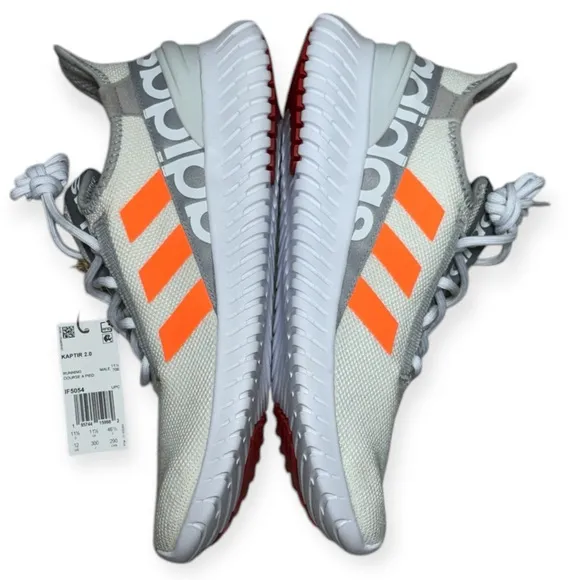 Adidas Kaptir 2.0 Mens Size 12 M White Grey Orange Training Sneaker Walk Run