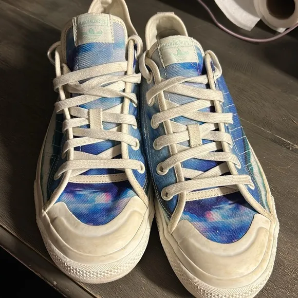 Adidas Nizza Beach Scene Canvas Sneakers Cap Toe Ocean Graphic Mens 10.5
