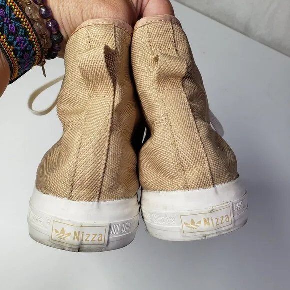 Adidas Nizza RF Hi Top Sneakers Men's 13 Tan Canvas