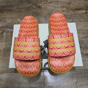 Adidas Platfoam Stylish Pink and Orange Slide Sandals Women Size 8