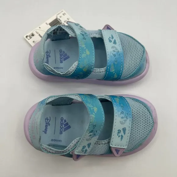 Adidas x Disney TD Comfort Blue Frozen Swim Sandals FY8148 Size 8K Blue/Lilac