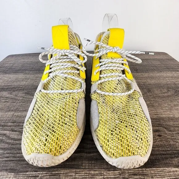 Adidas x Pharrell Williams Collab HuV2 Yellow Sneakers Size 8 Casual Athletic