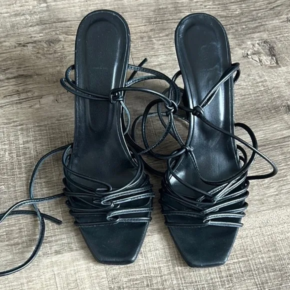 AEYDE 95MM DAISY LEATHER strappy SANDALS size 38